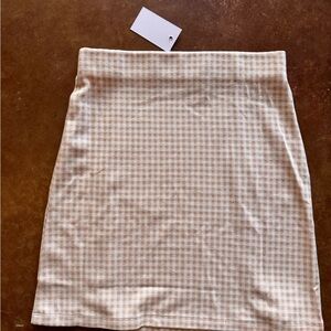 NWT Elodie Stylish Cream Checkered Skirt